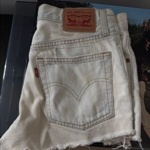 Levi ripped jean shorts